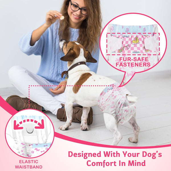 Dono Disposable Pet Diapers for Female Dogs Super Absorbent Soft Heating and Pee Puppy Diapers Female Liners, Including 20pcs XXS Diapers for Dogs