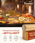 Katbite Unbleached Parchment Paper Roll, 15in x 242ft, 300 Sq.Ft, Non-Stick with Serrated Cutter for Baking, Cooking, Air Fryer 15 in x 242 ft