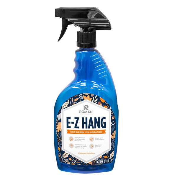 RomanÃ¢ÂÂS E-Z Hang Peel & Stick Wallpaper Helper + Pre-Pasted Activator, Clear, Non-Staining, 32 Fluid Ounces