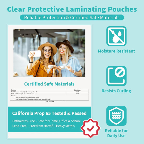 Binditek 100 Pack 3 Mil Thermal Laminating Pouches, 9x11.5 Inches Laminating Sheets, for Letter Size, Ultra Clear, Glossy, Hold 8.5x11 Inches,