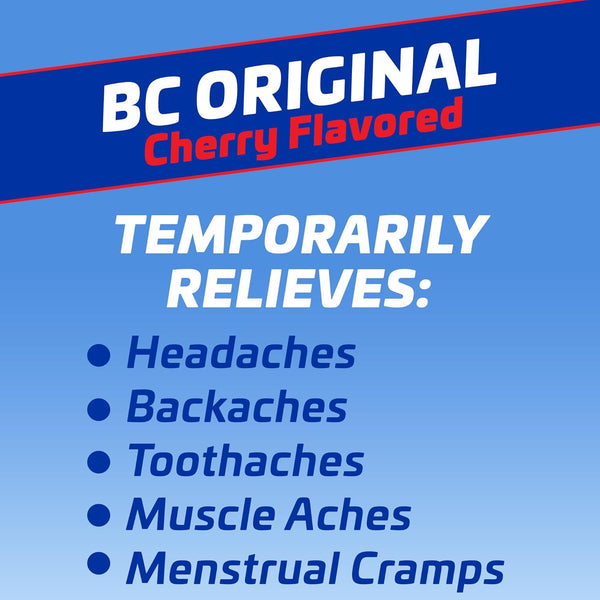 BC Powder Pain Reliever, Cherry Flavor Aspirin Dissolve Packs, 24 Count Powder Packets 24 Count (Pack of 1) Cherry Powder
