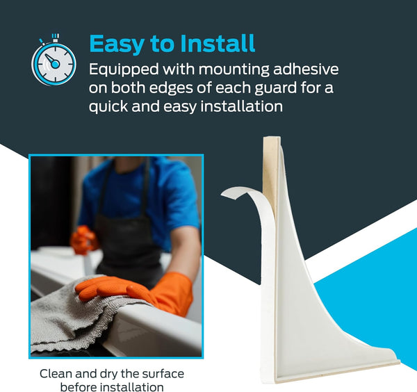 EZ-FLO 7 x 9 Inch White Bathroom Shower Splash Guard, Pack of 2, 15266
