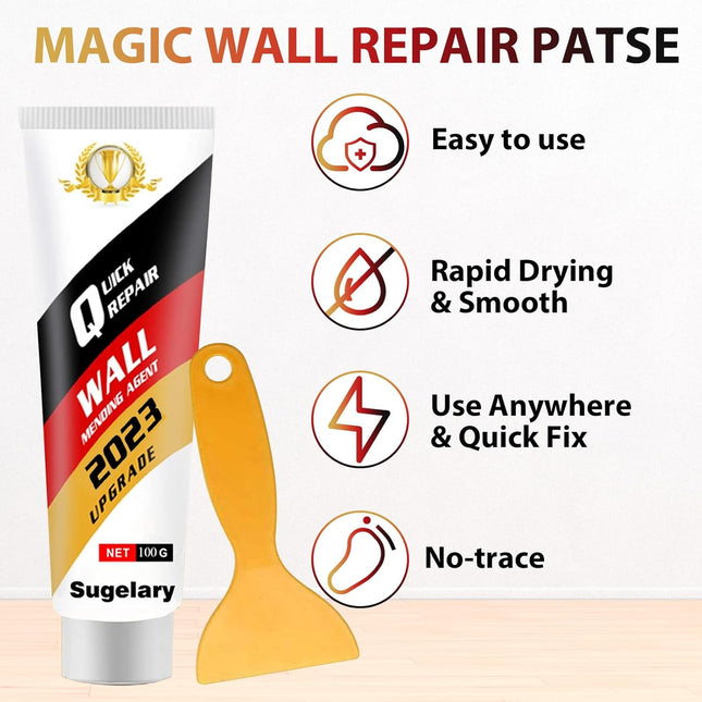 Sugelary Drywall Patch Repair Kit with Scraper, Wall Spackle Paste, Mending Agent Quick and Easy Solution to Fill The Ho