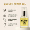 RICH Luxury Beard Oil for Men - Deep Conditioning and Softening for Your Beard & Mustache with Argan, Jojoba & Macadamia Oil - 1 Fl Oz (Luxury