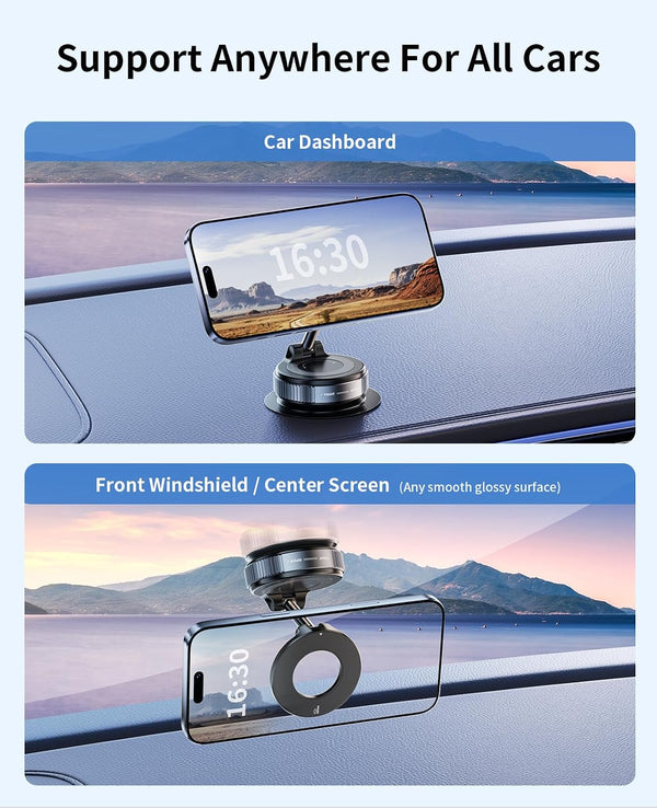 Magnetic Phone Holder for Car,Magnetic Phone Holder with Suction Cup, Vacuum Car Mount for iPhone 17 16 Pro Max,Phone Holders for Your Car Magnetic