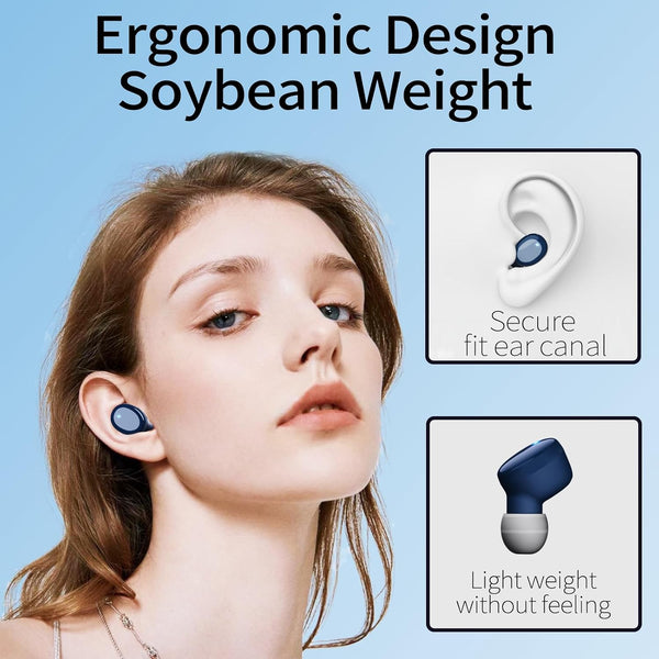 Redpepper Wireless Earbuds in-Ear Headphones Bluetooth 5.3 with Built-in Mics Deep Bass Clear Call Ultralight Headsets Up to 60H Play Time for