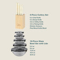 Gibson Home 74 Piece Kitchen in a Box Pots and Pans Cookware, Plates and Bowls Dinnerware, Cutlery Knife Block, Flatware Utensils, Tools &