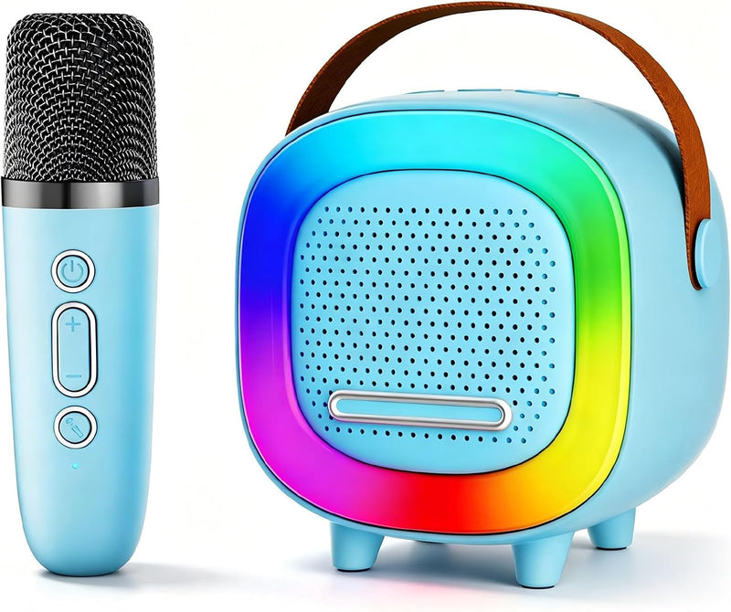 Mini Karaoke Machine Speaker for Kids Adults, Portable Bluetooth with 2 Wireless Microphones, Children'S Day Birthday Gift Ideas for Toys for