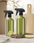 Glass Spray Bottle, Olive Green Glass Spray Bottle Set & Accessories for Non-Toxic Window Cleaners Aromatherapy Facial Hydration Watering Flowers