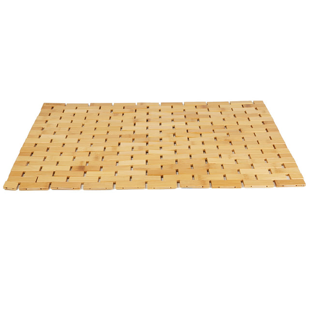 Mind Reader Bath Mat, Shower Mat, Bathtub Mat, Bathroom Accessory, Wood, Rayon from Bamboo, 23.5"L X 16.5"W X 0.4"H, Bro