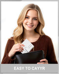 Womens Wallet, RFID Small Slim Wallets for Women, Compact Credit Card Holder, Cute Leather Bifold Ladies Purse with Zipper Coin Pocket and ID