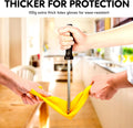 Vgo... 1-Pair Reusable Household Gloves, Rubber Dishwashing Gloves, Extra Thickness, Long Sleeves, Kitchen Cleaning, Working, Painting, Gardening,