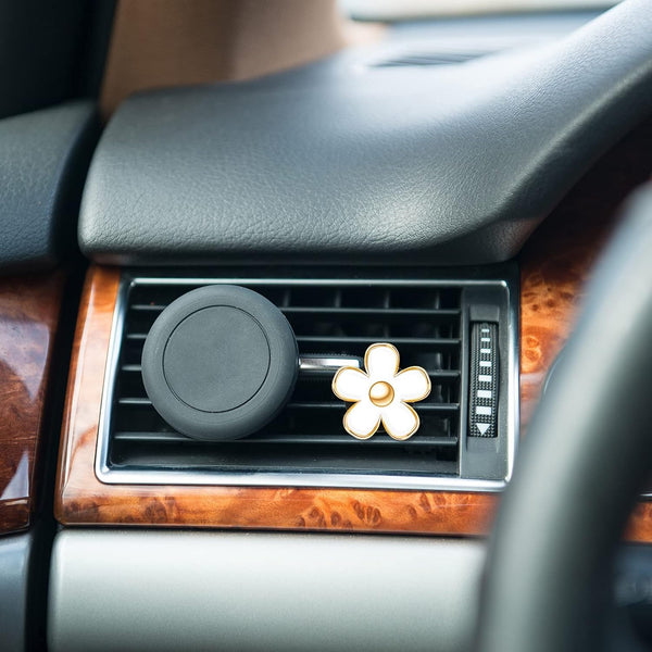 Frienda 6 Pcs Daisy Flower Air Vent Clip Accessories Air Conditioning Outlet Clip Car Air Freshener Dashboard Accessories Charm Car Inter Decor(3
