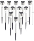 GIGALUMI Solar Pathway Lights, Stainless Steel IP44 Waterproof Auto On/Off Outdoor LED Solar Landscape Lights for Garden, Yard, Patio, Path and