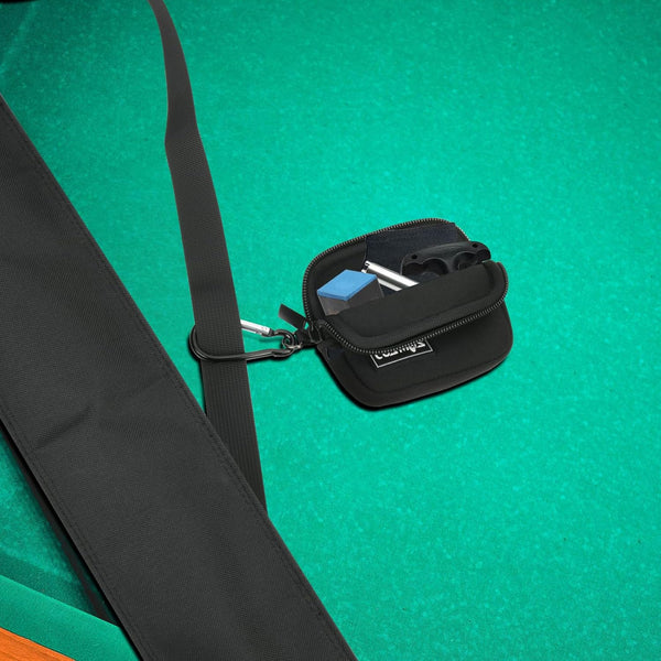 Cosmos Cue Stick Carrying Bag for 1/2 Billiard Stick Storage, 32 Inches Black Color, with Mini Zipper Storage Pouch