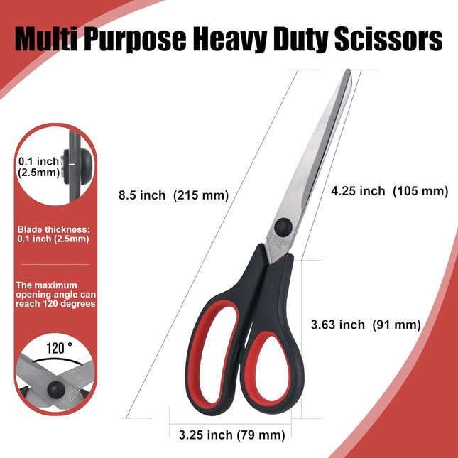 Lichamp 8.5Ã¢ÂÂ Scissors, 12-Pack Multipurpose Sharp Scissor, Comfort Grip Han