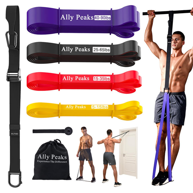 Ally Peaks Pull up Assistance Bands System,Up to 410 Lbs Assistance, Resistance Bands,Adjustable and Replaceable Pull up