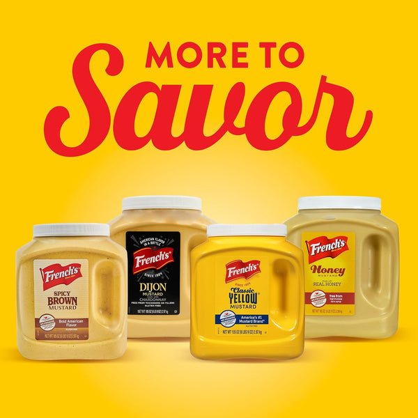 French's Classic Yellow Mustard, 105 oz - One 105 Ounce Bulk Container of Tangy and Creamy Yellow Mustard Perfect for Professional Use or for