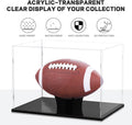 Football Display Case Full Size, Acrylic Clear Box with Stand, UV Protected Memorabilia Holder, for Autographed Football Fans & Collectors, Sports