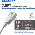 ELEGRP 0651510LY L15515 L22515 18AWG LCDI Power Cord Plug for A/C Air Conditioner, E250451 UL Certified, 7.5FT Leakage Current Detection