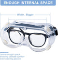 Honmein 2-Pack Safety Goggles, Anti-Fog Lab Goggles | Over Glasses Safety Glasses for Chemistry Lab, Mowing, Woodworking, Painting, Construction,