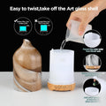 Essential Oil Diffuser Hand Blown Glass Aromatherapy Diffuser - Ultrasonic Cool Mist Scent Aroma Diffuser, Whisper Quiet with Auto Shut-Off, Timer