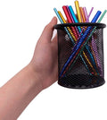 HSYMQ Black Pen Holder Cup for Desk, Pencil Cup Holder, Black Wire Mesh Pen Cup for Desk Office Pen Organizer