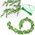 12 Pack Fake Vines for Room Decor Artificial Ivy Garland with Clip Green Flowers Hanging Plants Faux Greenery Leaves Bedroom Aesthetic Decor for