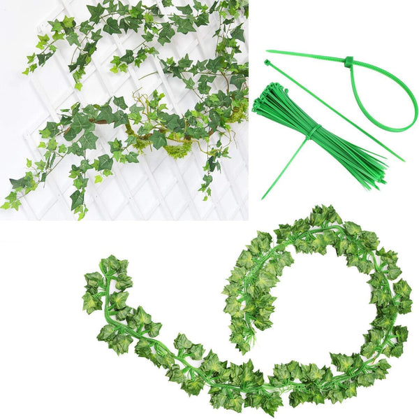 12 Pack Fake Vines for Room Decor Artificial Ivy Garland with Clip Green Flowers Hanging Plants Faux Greenery Leaves Bedroom Aesthetic Decor for