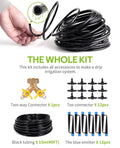 HIRALIY 50ft Drip Irrigation Kit Plant Watering System 8x5mm Blank Distribution Tubing DIY Automatic Irrigation Equipment Set for Garden