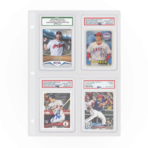 Graded Card Slab Binder Pages for Storage & Display, Compatible with 40 PSA, BGS, BCCG, CGC Graded Sports Cards, Also Fit One-Touch Magnetic Card
