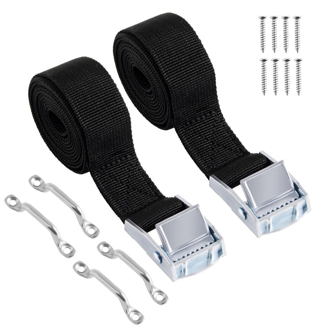 1" x 4ft Battery Tie Down Straps for Boats,Battery Hold Down with Cam Buckle,Stainless Steel Bracket and SS Screws Used for Cooler,Battery