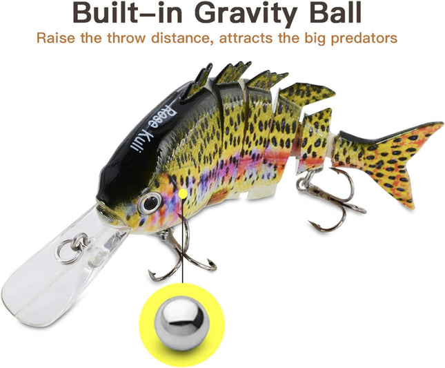 Fishing Lures for Bass Trout Topwater Multi Jointed Swimbaits Slow Sinking Bioni