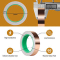 Vaincre Copper Tape (1inch X 66 FT), Copper Foil Tape with Conductive Adhesive for Stained Glass, Guitar, EMI Shielding, Crafts, Electrical