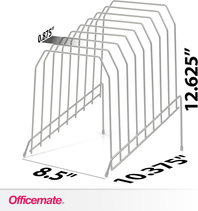 Officemate Large Incline 8 Compartment Wire Caddy, Black, 8.5 X 10.375 X 12.625 