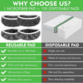 Reusable Wet Pads Refill for Swiffer Sweeper Mop - Dry Sweeping Cloths & Wet Mopping Cloths for Household Cleaning - Washable Microfiber Mop Pads,
