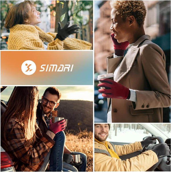 SIMARI Winter Gloves Women Men Ski Snow Gloves Liner Thermal Warm Touch Screen, Suit for Running, Cycling, Biking, Hiking, Driving, Walking,