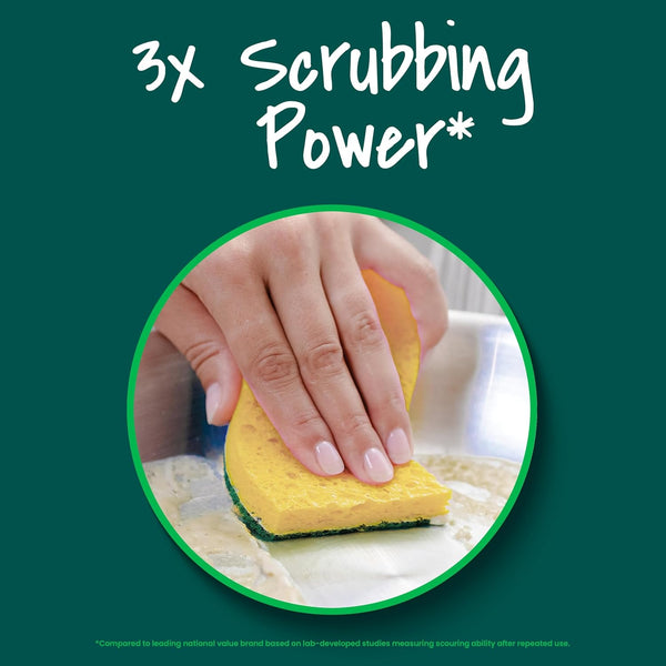 Scotch-Brite Heavy Duty Scrub Sponge, 6 Kitchen Sponges Designed for Tough Messes in the Kitchen That Last 3X Longer*, Best for Cast Iron Skillets