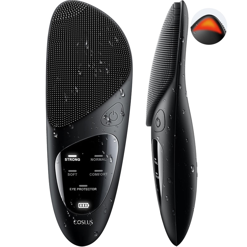COSLUS JMY05 Silicone Face Scrubber Facial Cleansing Brush: Portable Waterproof Rechargeable Face Wash Brush, 4 Cleansing Modes, Electric Face