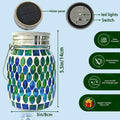 Solar Mosaic Glass Solar Hanging Lantern, Waterproof Outdoor Garden Light | Handcrafted blue mosaic solar hanging lantern projects beautiful