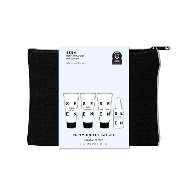 SEEN Curly on the Go Kit -Scented - Non-Comedogenic & Safe for Sensitive Skin - Sulfate-Free, Curl-Defining Styling Hair Bundle - anti Frizz -