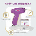 PAG Standard Tagging Gun Price Tag Attacher Gun for Clothing with 5 Needles and 2000 2inch Barbs Fasteners, Purple