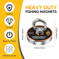 VNDUEEY 700LBS Magnet Fishing Kit, 2.95" Single Sided Fishing Magnet Kit with Rope, Strong Magnets for Retrieving in River Lake Beach Lawn,