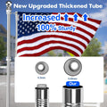 Anovo Flag Pole Kit- Stainless Steel 6 FT Flag Poles with1 Inch Metal 360° Rotating Flag Pole Rings Clip, Two-Position Flag Pole Holder Brackets