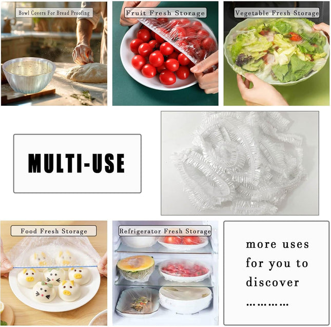 300Pcs Elastic Bowl/Basket Covers for Proofing,Shower Caps for Sourdough Bread Baking Supplies,Plastic Wrap for Food Fru