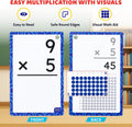 JoyCat Multiplication Flash Cards + Chart- 156 Hole Punched Math Game Flashcards for Kids Ages 8 and Up, Times Table Manipulatives for