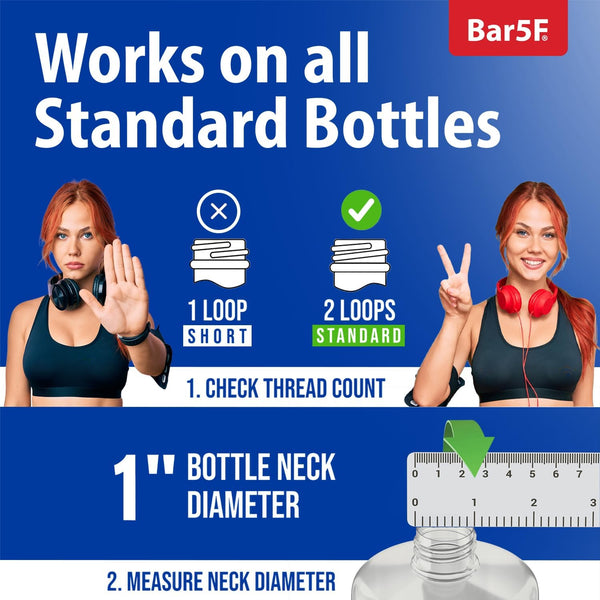 Bar5F Pumps for Shampoo and Conditioner Bottles, Salon-Brand Liters, 2 Pack | Professional-standard durability for salon-brand 1 L/33.8 oz