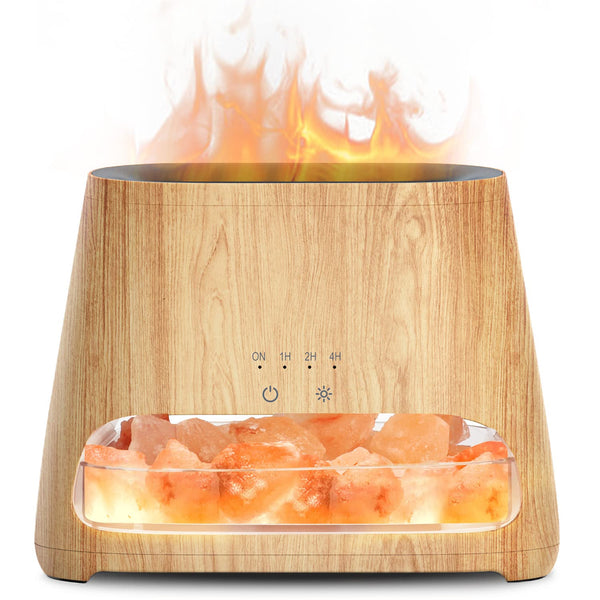 SALKING 2-In-1 Ultrasonic Essential Oil Diffuser & Himalayan Salt Lamp, Aromatherapy Diffuser Cool Mist Humidifier with Auto off Function, 100%