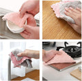 Microfiber Kitchen Washcloths, Super Absorbent Coral Velvet Dishtowels, Premium Table Cleaning Cloths, Non-Stick Oil Quick Dry Dish Towels, Soft
