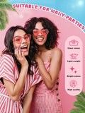 12 Pairs Heart Shaped Sunglasses for Women Colorful Glasses Fun Trendy Transparent Heart Sunglasses Party Favor Pink One Size